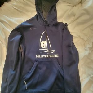 Nike navy blue thermafit hoodie, size Small